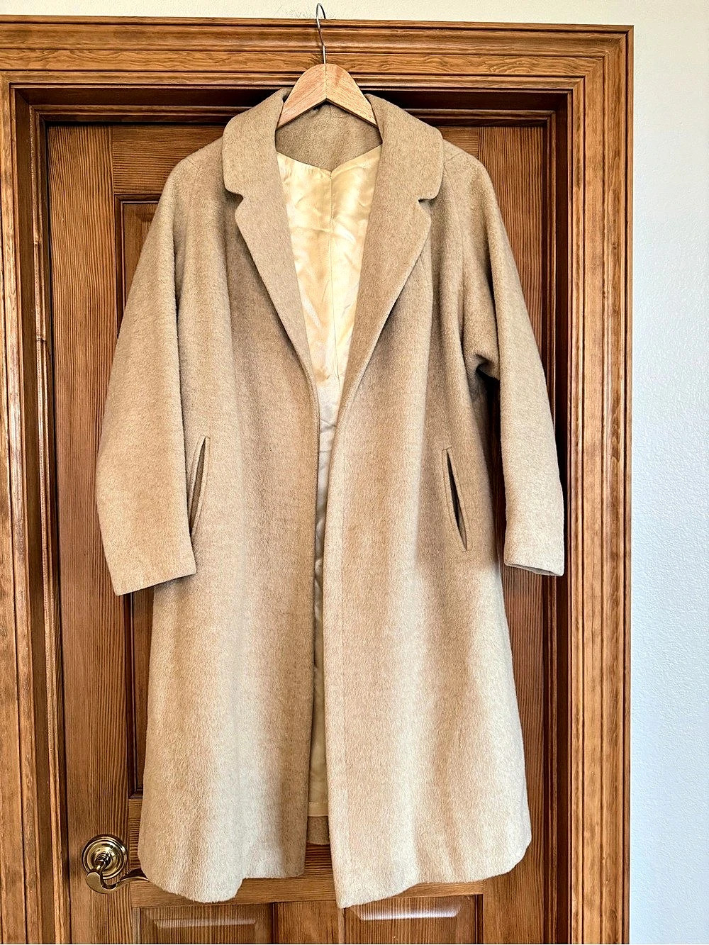 Strock Wool Long Coat in Brown Like New